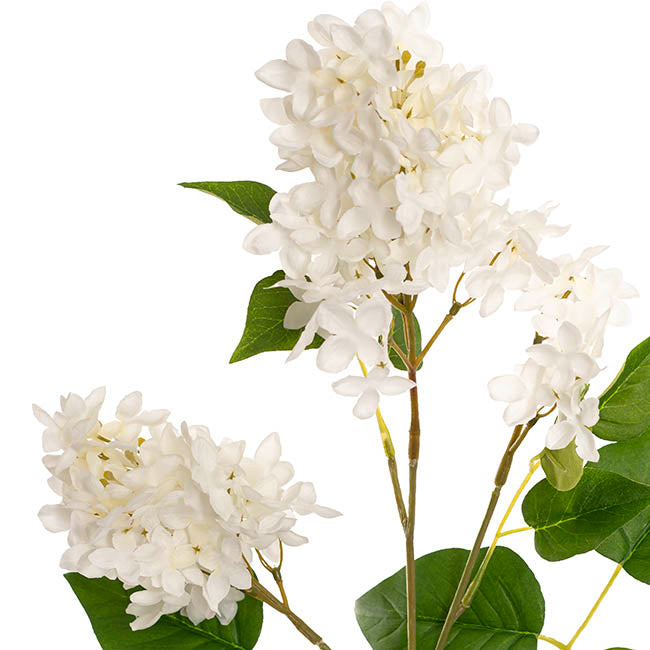 Faux Lilac Flower Spray White (78cmH)
