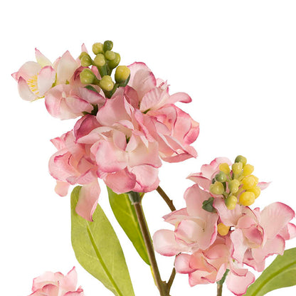 Faux Stock Flower Spray x 3 Head Soft Pink (65cmH)
