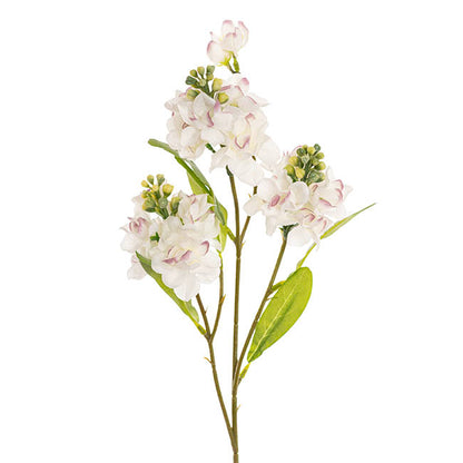 Faux Stock Flower Spray x 3 Head White (65cmH)