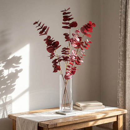 Eucalyptus Large Leaf Spray Wine (88cmH)
