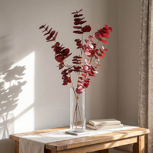 Eucalyptus Large Leaf Spray Wine (88cmH)