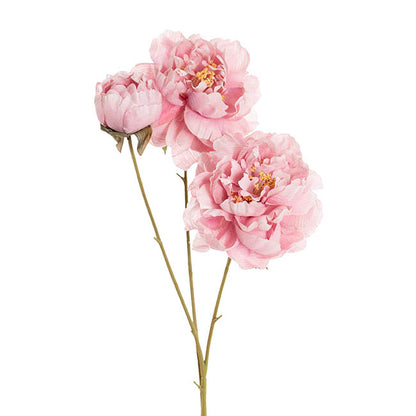 Peony x3 Head Spray Pink (77cmH)