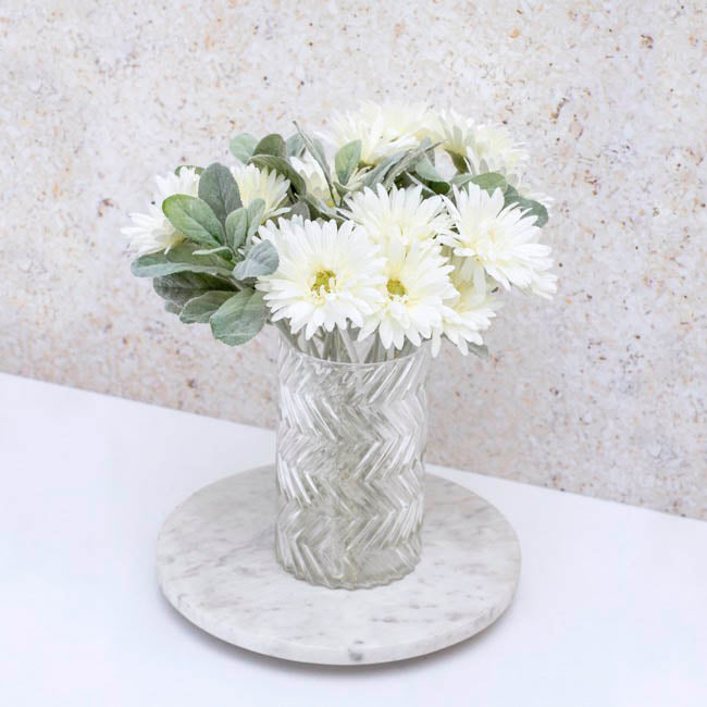 Gerbera Aztec White (10cmDx54cmH)