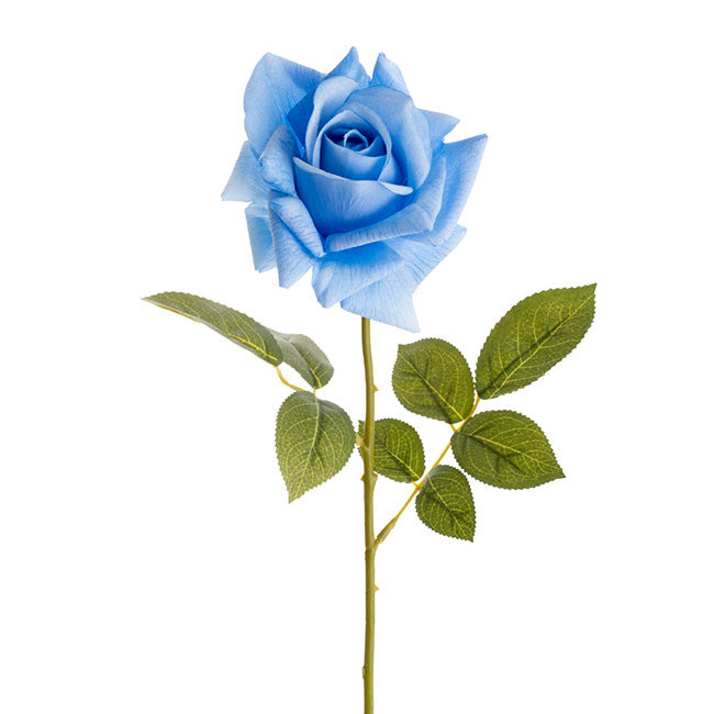 Siena Real Touch Rose Full Bloom Soft Blue (60cmH)