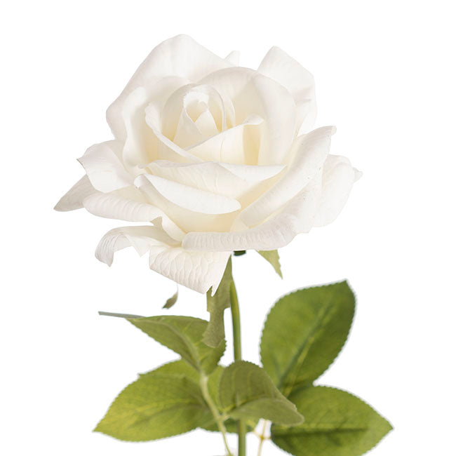 Siena Real Touch Rose Full Bloom White (60cmH)