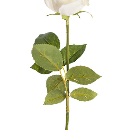 Siena Real Touch Rose Half Open Bud White (60cmH)