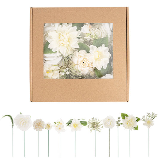 DIY Mixed Flower Arrangement Box White (26x25x6cmH)