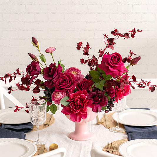 Bella Real Touch Rose Full Bloom Lge Fuchsia (12cmDx65cmH)