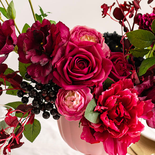 Bella Real Touch Rose Full Bloom Lge Fuchsia (12cmDx65cmH)