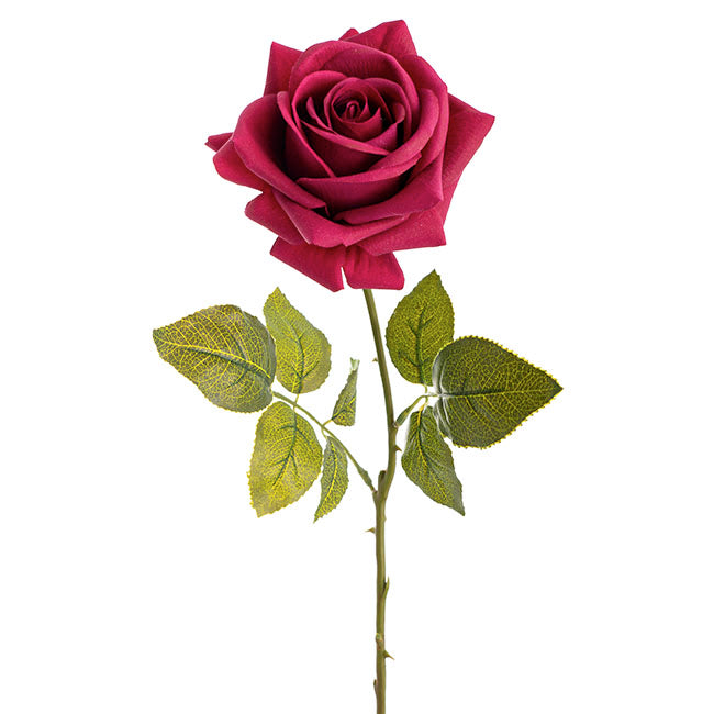 Bella Real Touch Rose Full Bloom Lge Fuchsia (12cmDx65cmH)