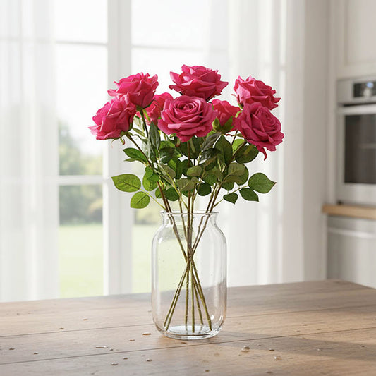 Bella Rose Real TouchFull Bloom Lge Hot Pink (12cmDx65cmH)