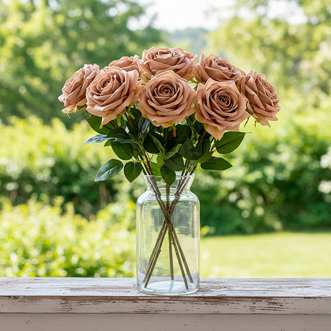 Bella Rose Real Touch Full Bloom Lge Nude (12cmDx65cmH)