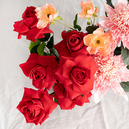 Bella Real Touch Rose Full Bloom Lge Red (12cmDx65cmH)