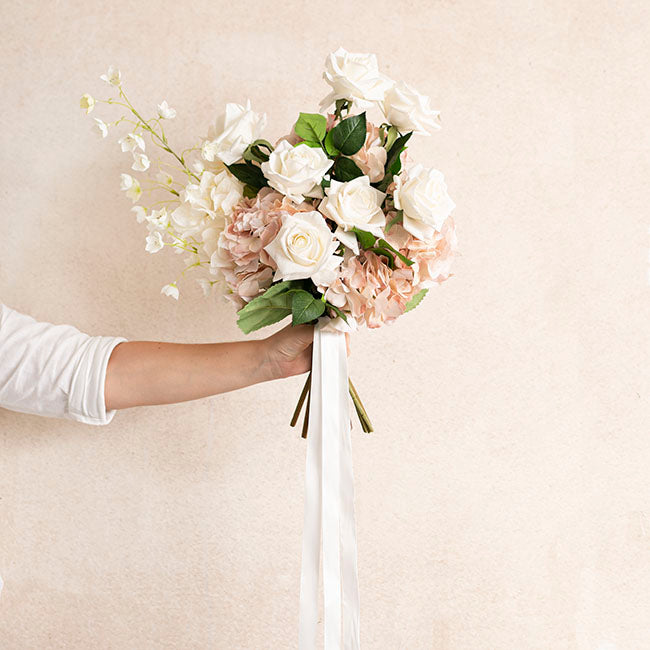 Bella Real Touch Rose Full Bloom Lge White (12cmDx65cmH)