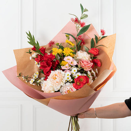 Real Touch Eucalyptus Ficifolia Gum Spray Red (110cmH)