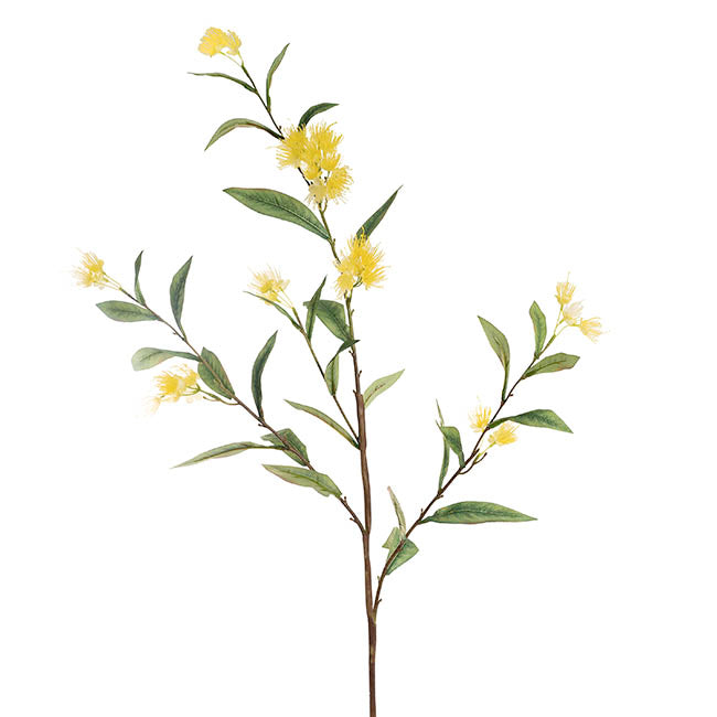 Real Touch Eucalyptus Ficifolia Gum Spray Yellow (110cmH)