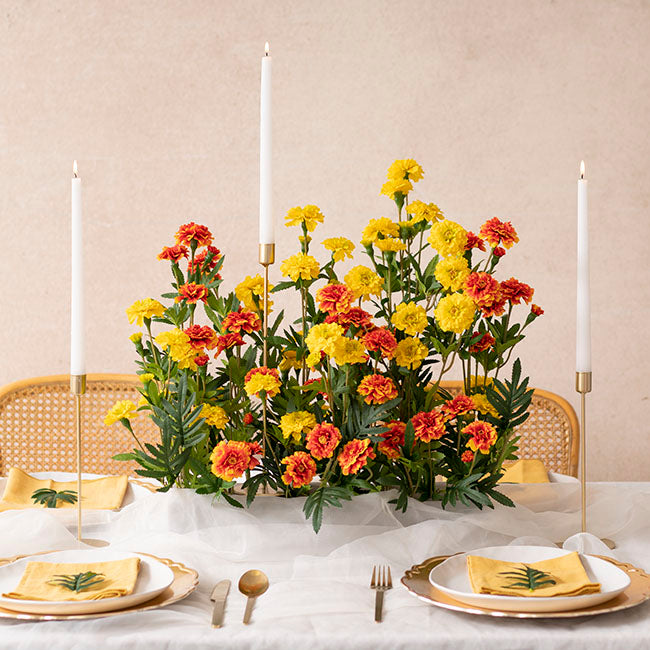 Marigold x 9 Head Spray Orange (5.5cmDx82cmH)