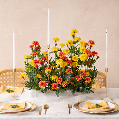 Marigold x 9 Head Spray Orange (5.5cmDx82cmH)