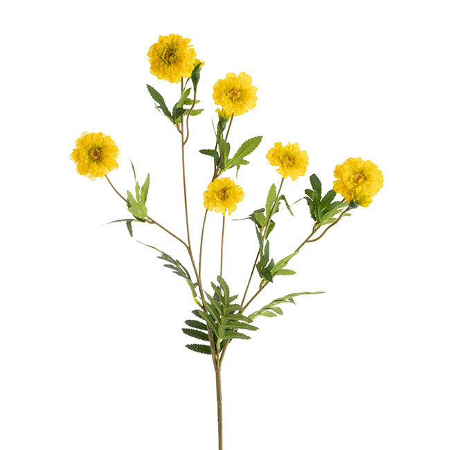 Marigold x 9 Head Spray Yellow (5.5cmDx82cmH)