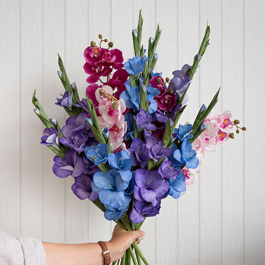 Real Touch Gladiolus x 5 Head Long Stem Purple (82cmH)