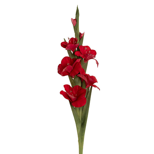 Real Touch Gladiolus x 5 Head Long Stem Red (82cmH)