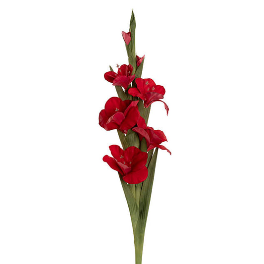 Real Touch Gladiolus x 5 Head Long Stem Red (82cmH)