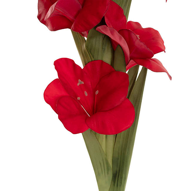 Real Touch Gladiolus x 5 Head Long Stem Red (82cmH)