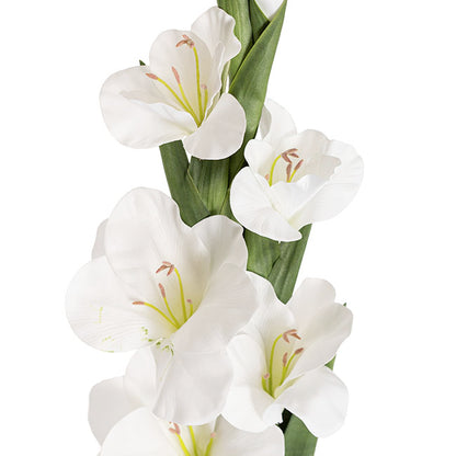 Real Touch Gladiolus x 5 Head Long Stem White (82cmH)