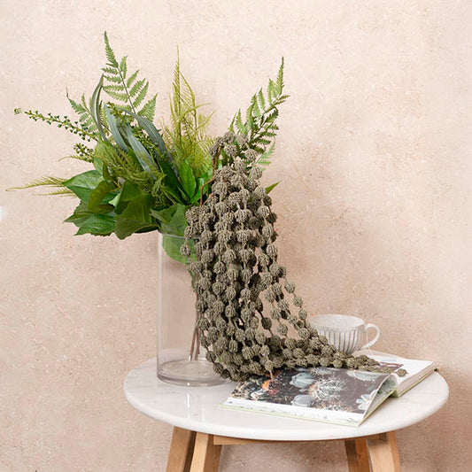 Cascading Thistle Spray Olive Green (105cmH)