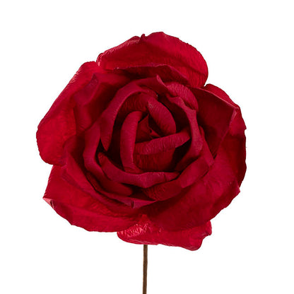 Lina Large Crepe Paper Rose Stem Dark Red (24cmDx66cmH)