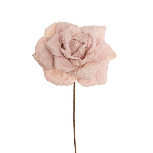 Lina Large Crepe Paper Rose Stem Powder Pink (24cmDx66cmH)