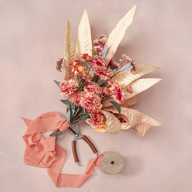 Hart's Tongue Fern Leaf Spray Dusty Pink (80cmH)