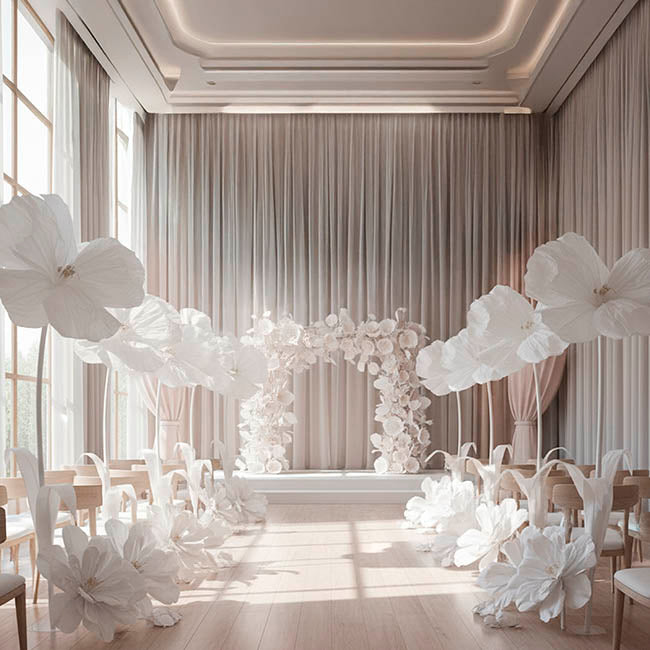 Giant Paper Event Cosmos Stem White (50cmDx120cmH)