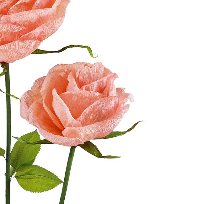 Giant Romantic Paper Flower Roses w Base Set 3 Pink (160cmH)