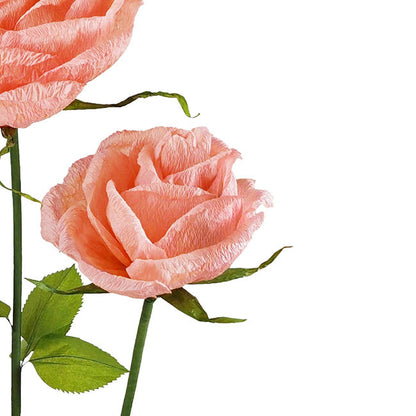 Giant Romantic Paper Flower Roses w Base Set 3 Pink (160cmH)
