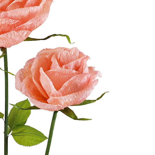 Giant Romantic Paper Flower Roses w Base Set 3 Pink (160cmH)