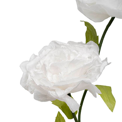 Giant Paper Roses w Base Set 3 White (155cmH)