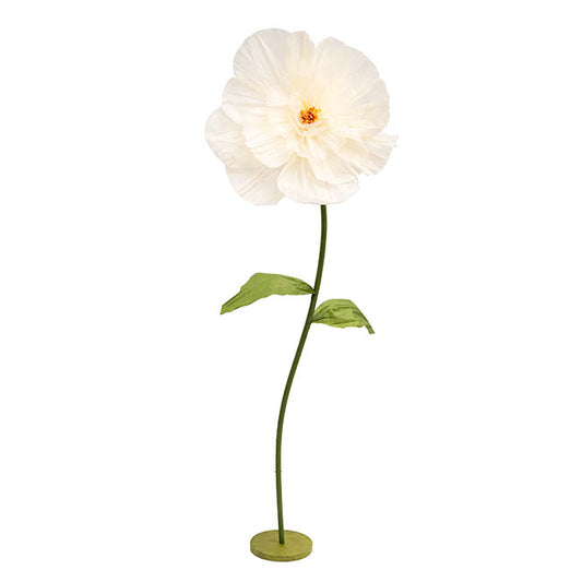 Giant Paper Peony Stem Creamy White (40cmDx158cmH)