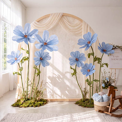 Giant Paper Cosmos Flower Set 2 Blue (160cmH)