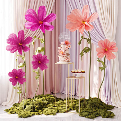 Giant Paper Cosmos Flower Set 2 Purple (160cmH)