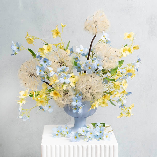 Raspberry Flower Spray Blue (65cmH)