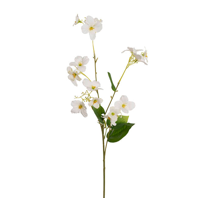 Raspberry Flower Spray White (65cmH)