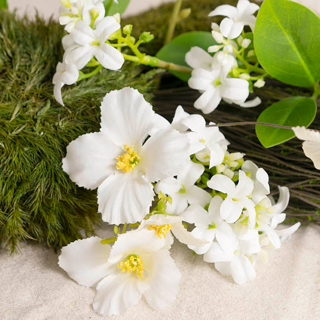 Raspberry Flower Spray White (65cmH)