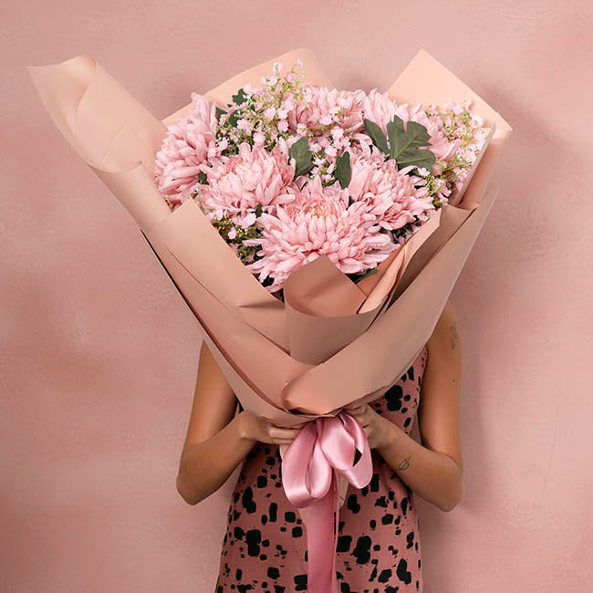 Giant Chrysanthemum Stem Dusty Pink (21cmDx65cmH)