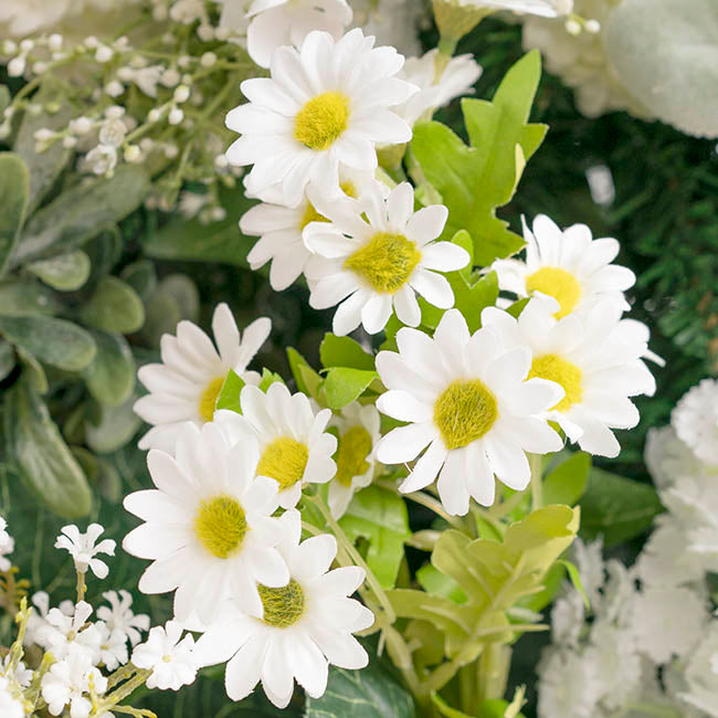 Daisy Spray 15x Flowers White (3.5cmDx63cmH)