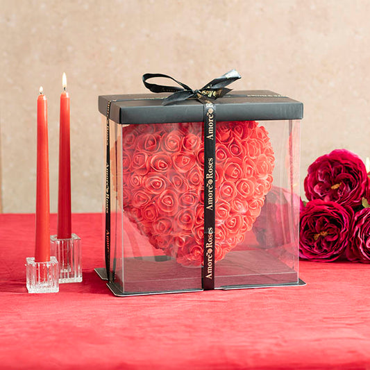 Amore Rose Love Heart Red (20cmH)