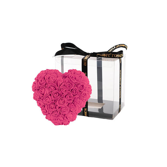 Amore Rose Love Heart Hot Pink (12cmH)