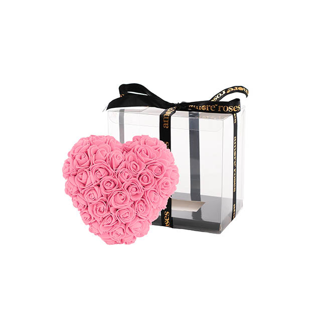 Amore Rose Love Heart Pink (12cmH)