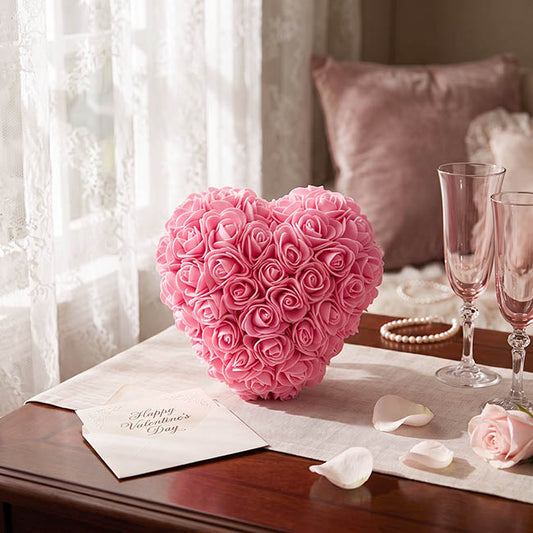 Amore Rose Love Heart Pink (12cmH)