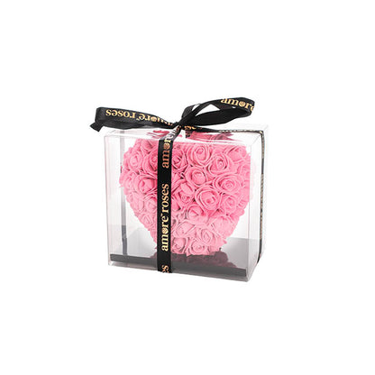 Amore Rose Love Heart Pink (12cmH)